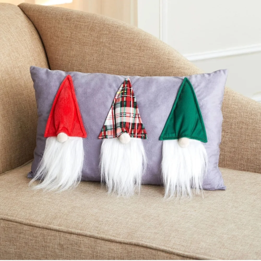 Holiday Gnomes Accent Pillow & Plush Pillows Set of 3 BNWT RETIRED SET!